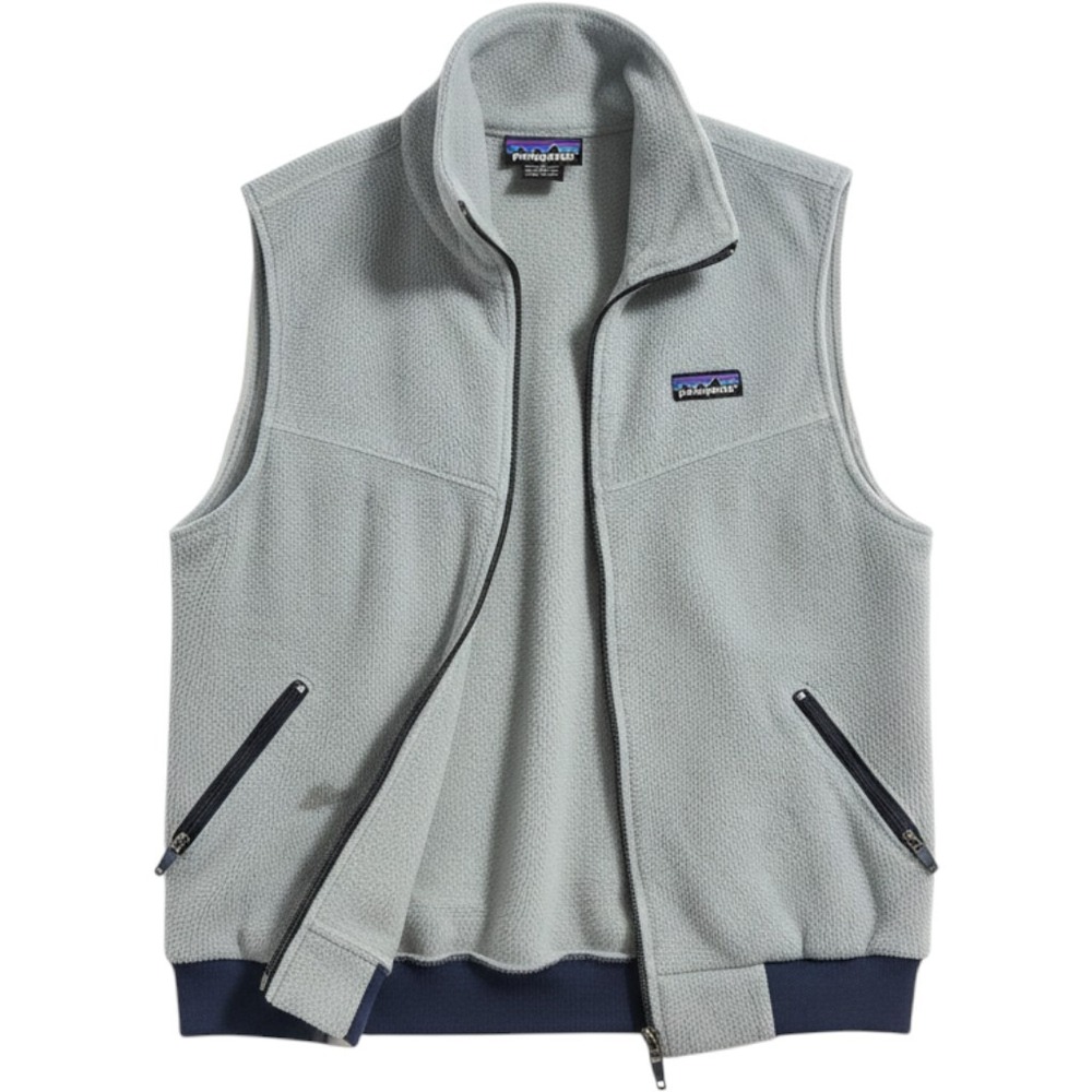Patagonia Synchilla Fleece Vest Mens Medium Gray Full Zip Made in USA Vintage